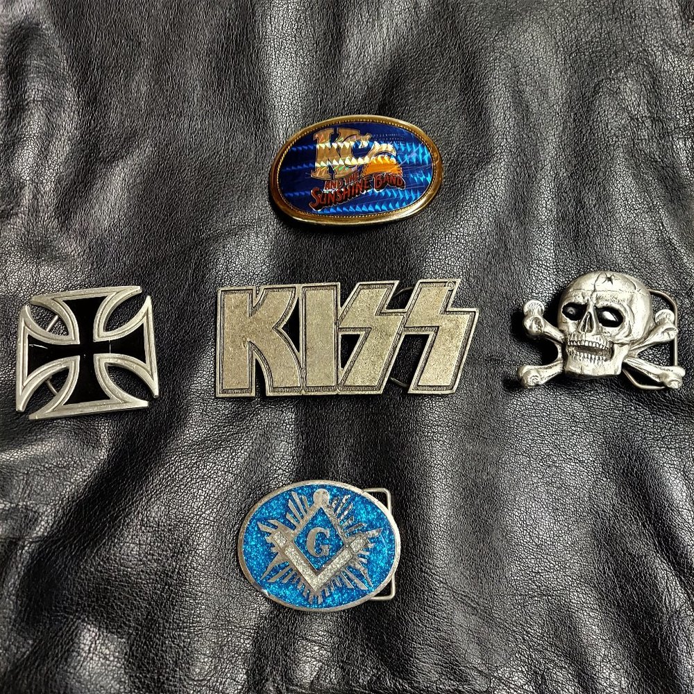 OH YEAH!! FIVE Vintage Badass Belt Buckles